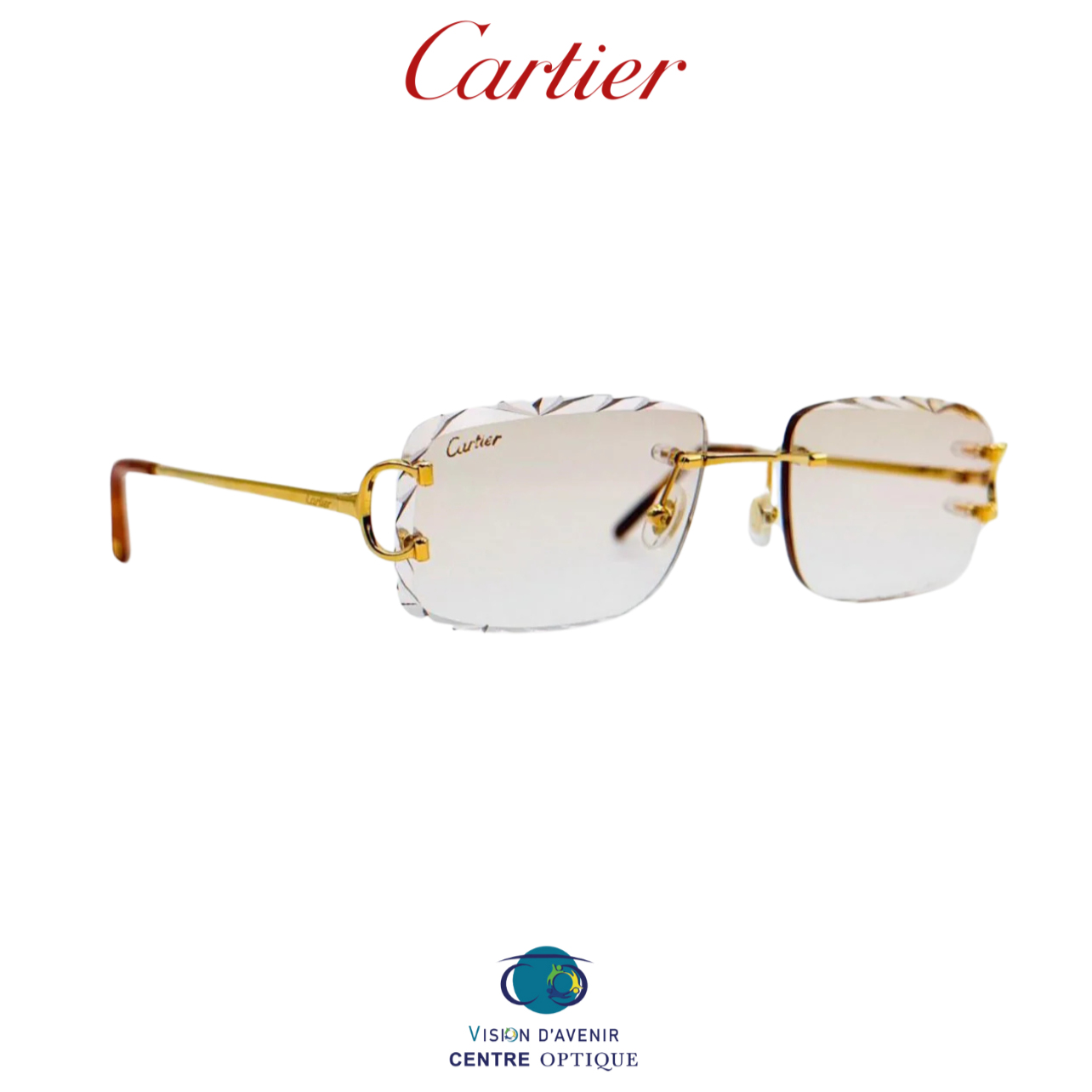 Lunette Cartier piccadilly big C dore custom visiondavenir