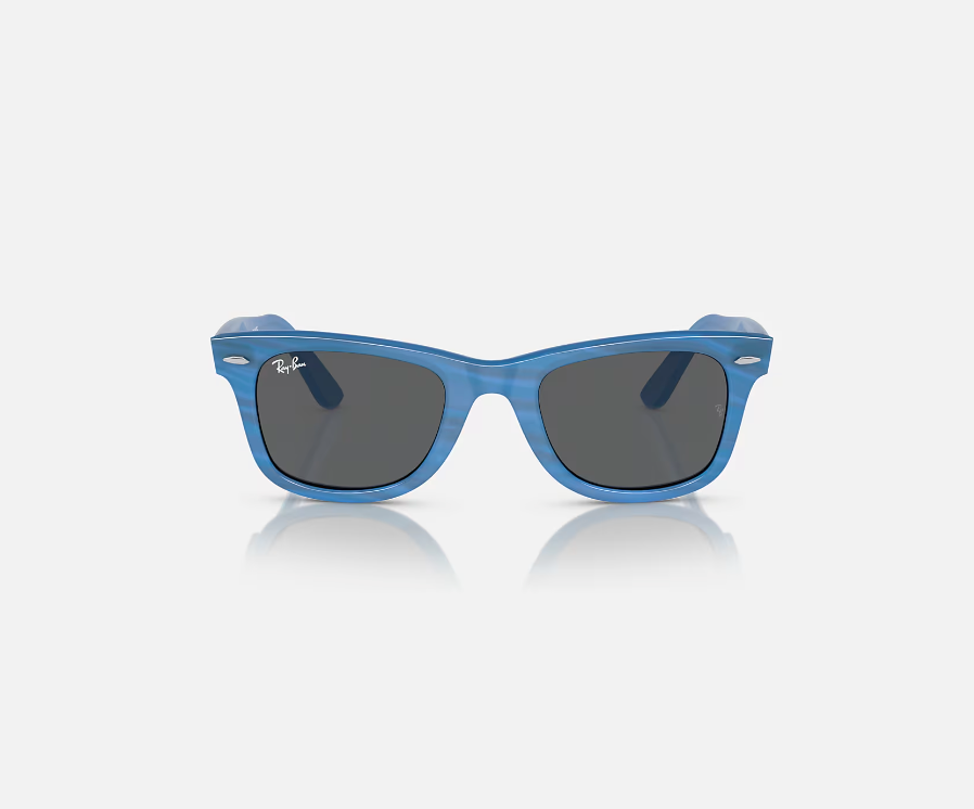 Lunette de soleil Rayban 0RB2140 - Wayfarer 1409B1 - Photo bleu rayé