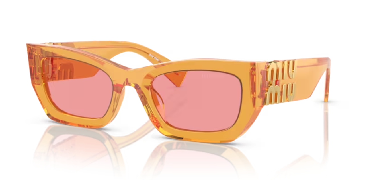 Lunette de soleil miu miu 12T1D0 - Orange transparent