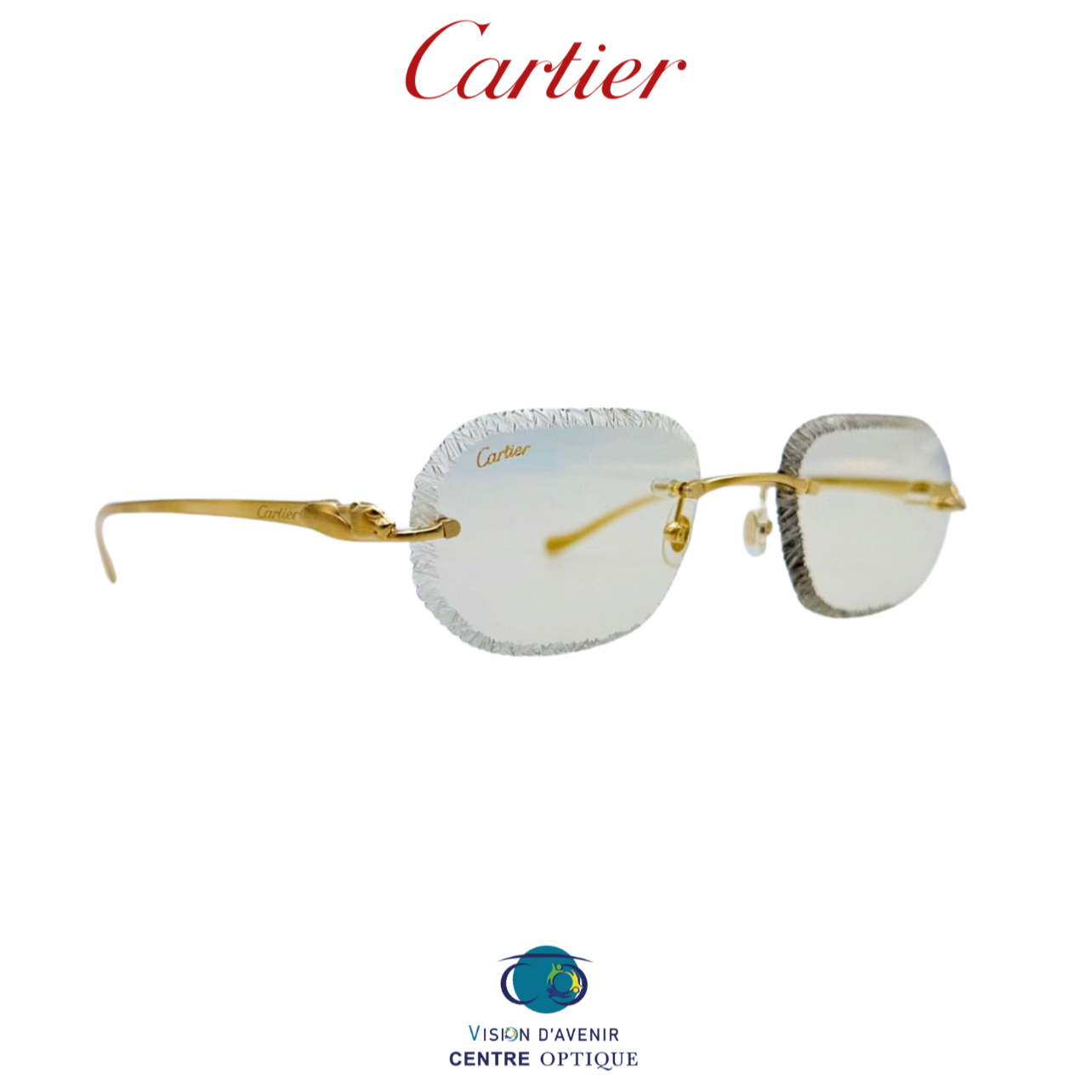 Lunette Cartier panthère doré custom