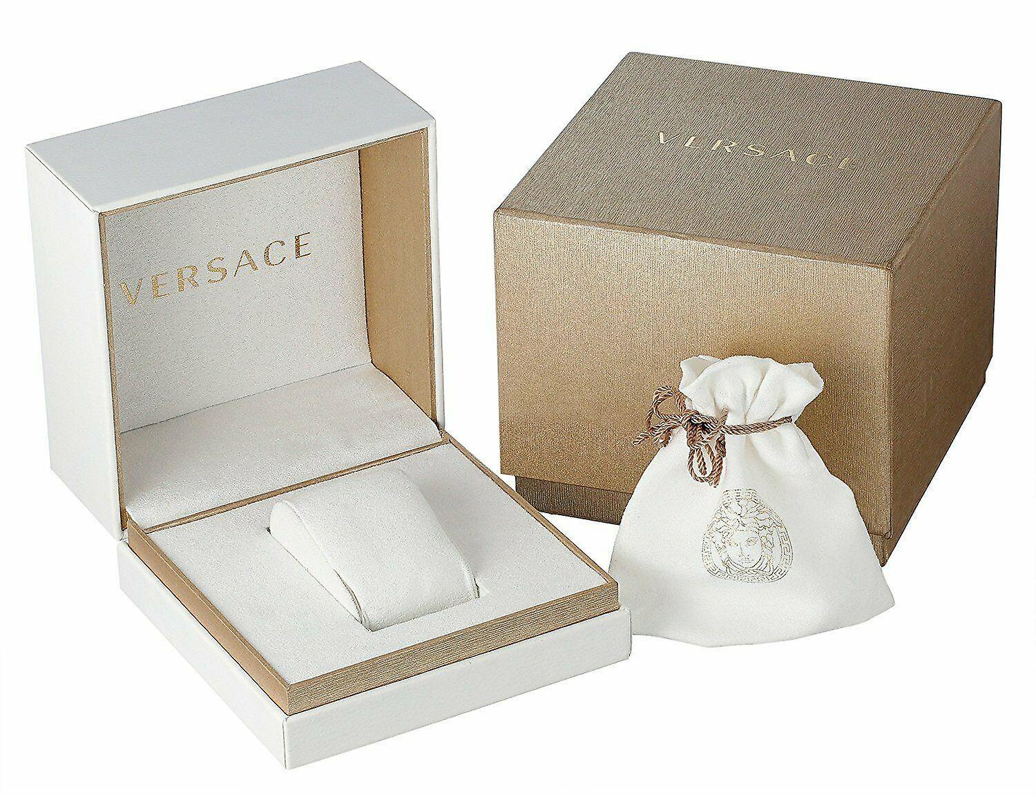 Versace VDB020014 V-Ray Chronograph gris noir Montre pour homme en cuir NOUVEAU