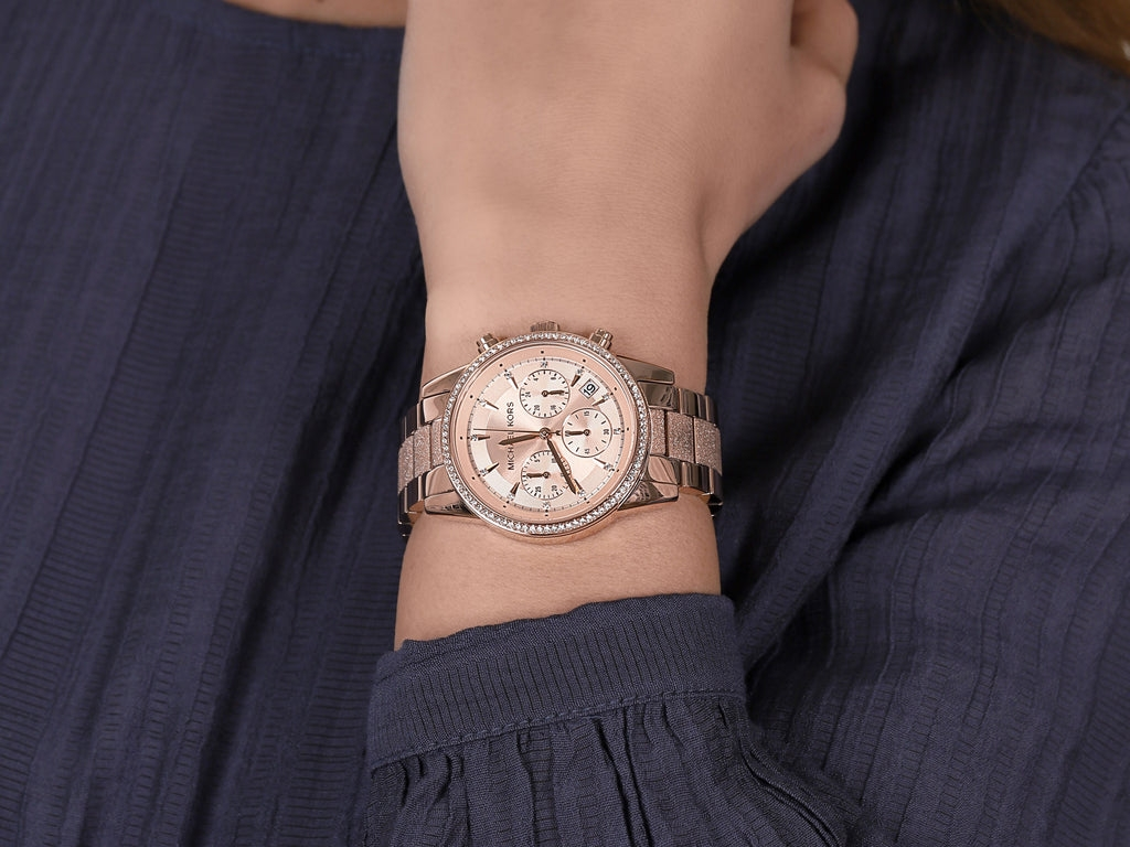 Michael Kors MK6598 Ritz Montre analogique à quartz analogique pour femme Or rose