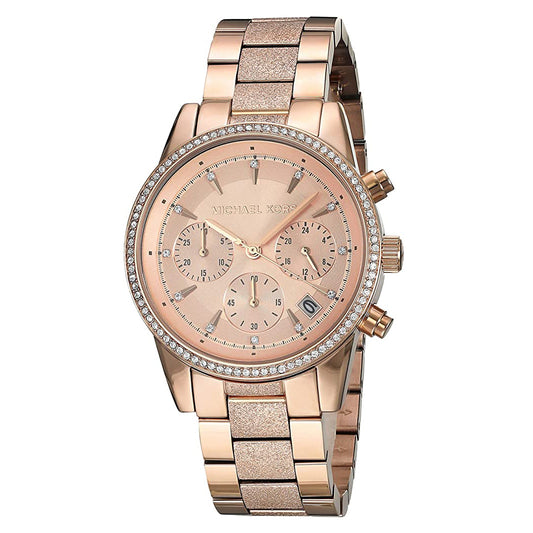 Michael Kors MK6598 Ritz Montre analogique à quartz analogique pour femme Or rose