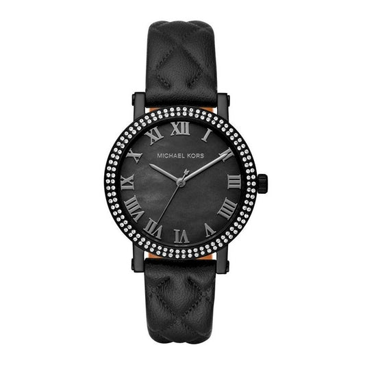 Michael Kors MK2620 Montre Norie pour femme avec bracelet en cuir matelassé noir