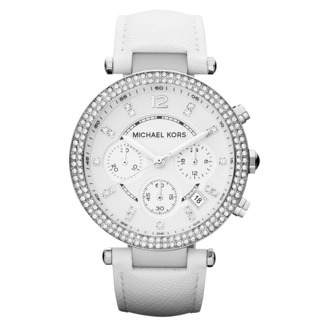 Michael Kors Parker MK2277 Montre-Bracelet en cuir blanc Pour Femme