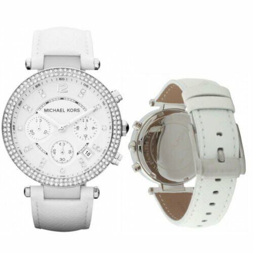 Michael Kors Parker MK2277 Montre-Bracelet en cuir blanc Pour Femme