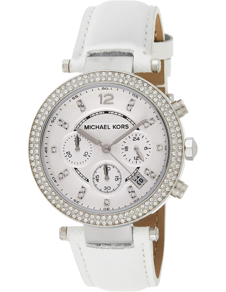 Michael Kors Parker MK2277 Montre-Bracelet en cuir blanc Pour Femme