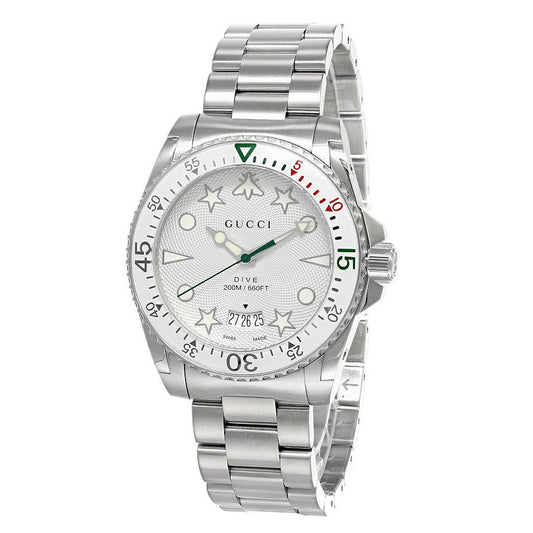 Gucci YA136337 Montre de Plongée à Quartz Cadran Blanc Montre Pour Homme